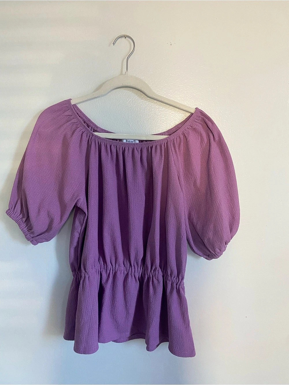 Mimi & Lily Purple Puff Sleeve Blouse Size Medium